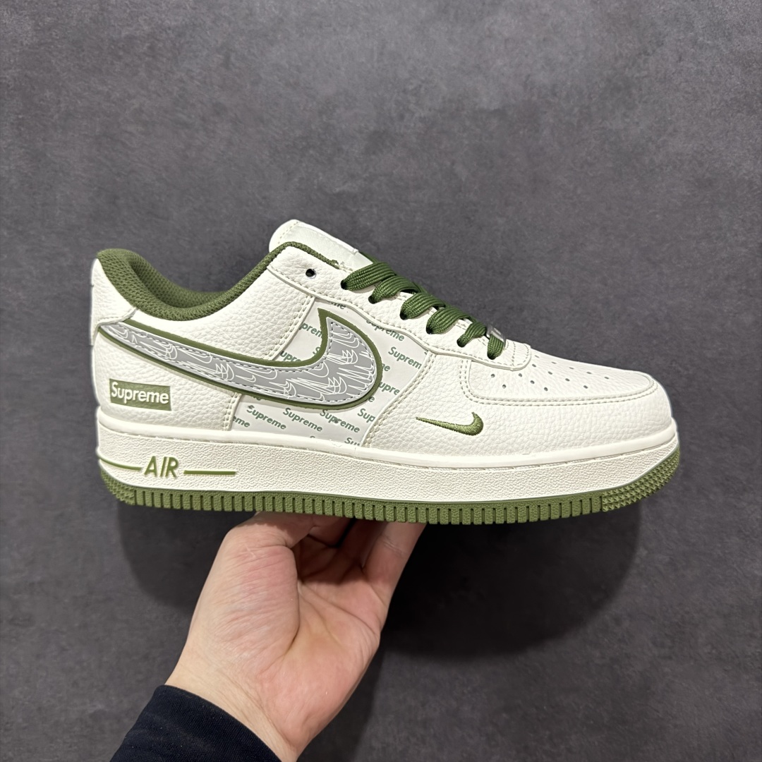  
【定制版】Nike Air Force 1'07 Low Supreme联名 军绿多重勾 空军一号低