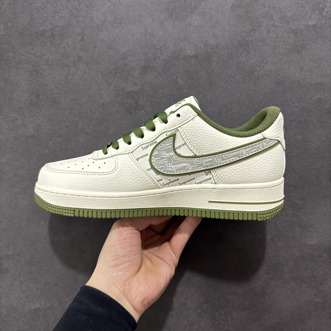  
【定制版】Nike Air Force 1'07 Low Supreme联名 军绿多重勾 空军一号低