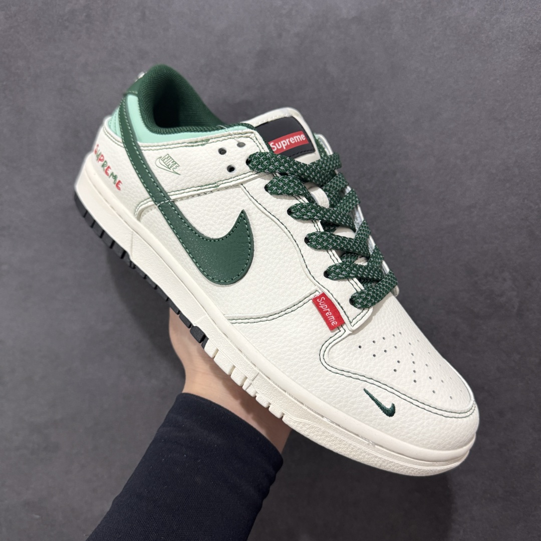  
【定制版】Nike SB Dunk Low Sup系列 米白绿勾 空军一号低帮休闲板鞋 FC1688