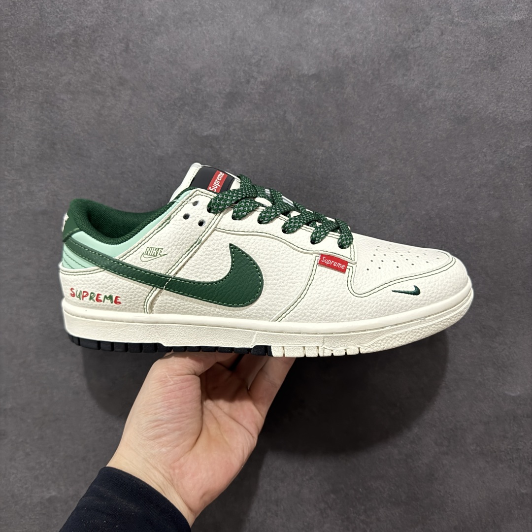  
【定制版】Nike SB Dunk Low Sup系列 米白绿勾 空军一号低帮休闲板鞋 FC1688