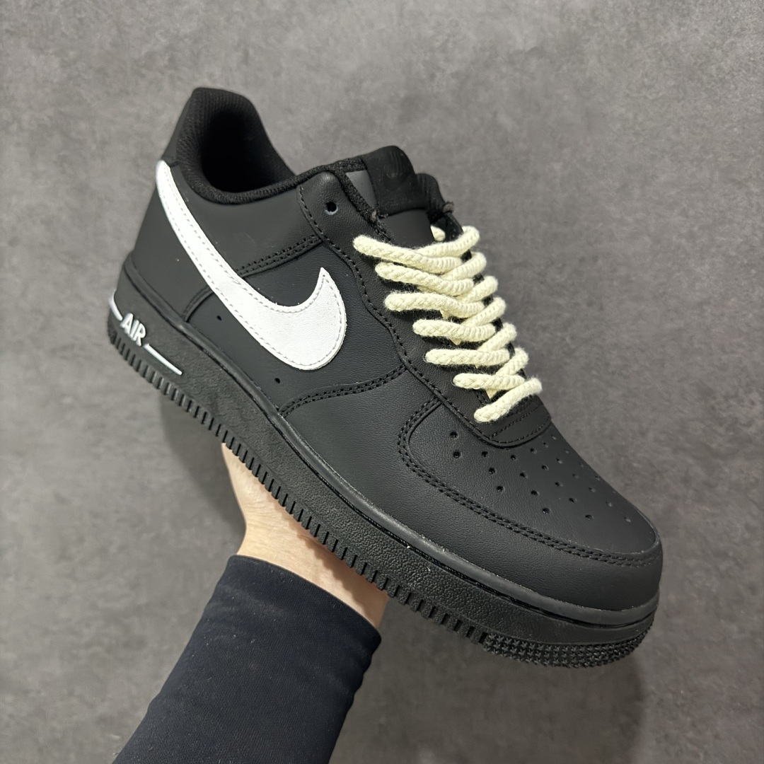 定制版Nike Air Force 1'07 Low 黑白麻绳 空军一号低帮休闲板鞋 ZH0316-073