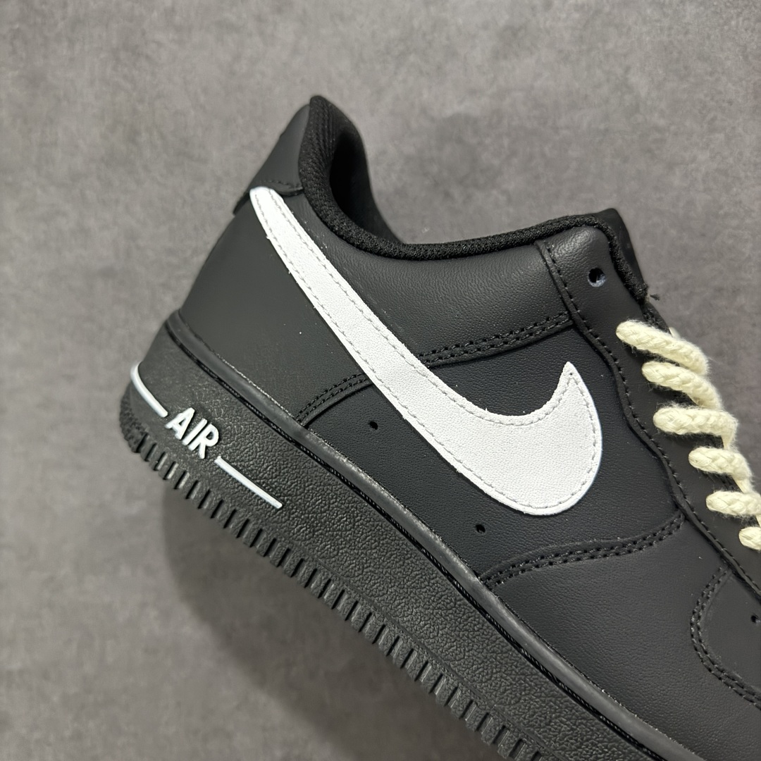 定制版Nike Air Force 1'07 Low 黑白麻绳 空军一号低帮休闲板鞋 ZH0316-073