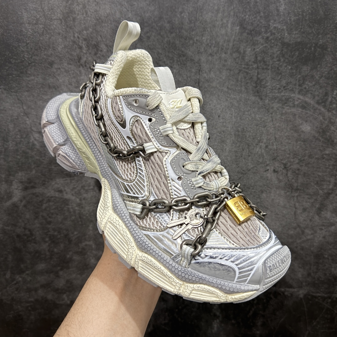 VG零售版BALENCIAGA 3XL Sneakers 巴黎世家十代网布系带低帮走秀复古老爹鞋