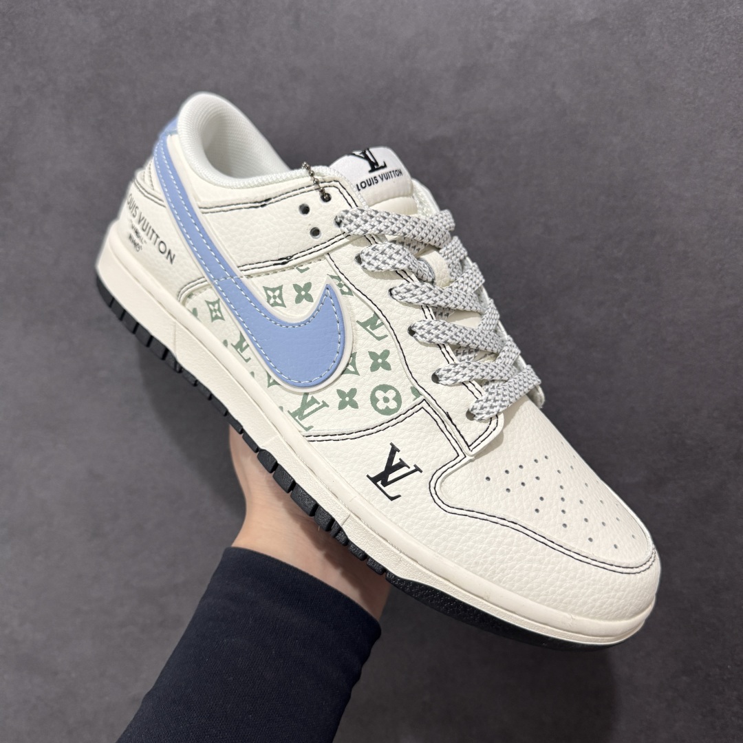 定制版Nike SB Dunk Low LV联名 黑线蓝勾 周年高端定制 低帮休闲板鞋 XX3168-143