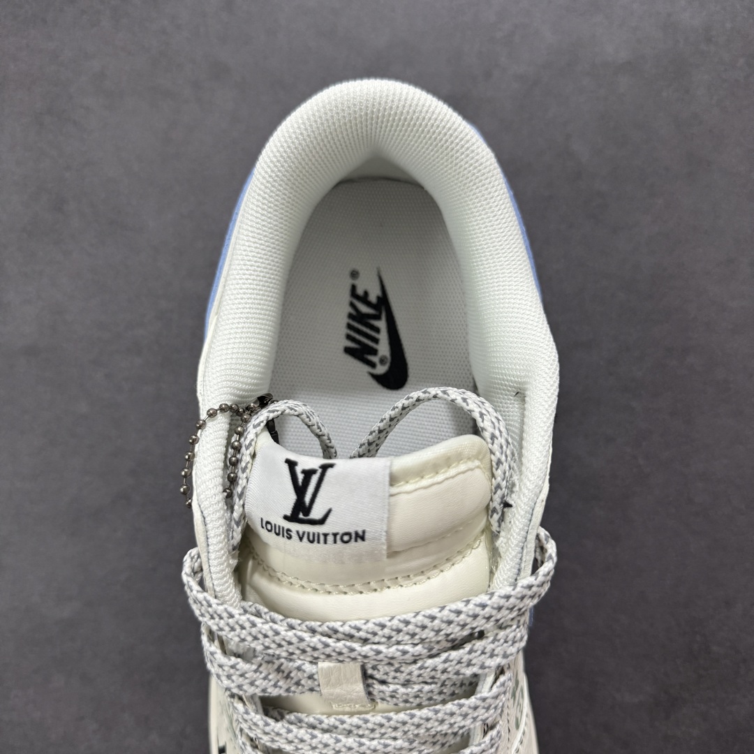 定制版Nike SB Dunk Low LV联名 黑线蓝勾 周年高端定制 低帮休闲板鞋 XX3168-143