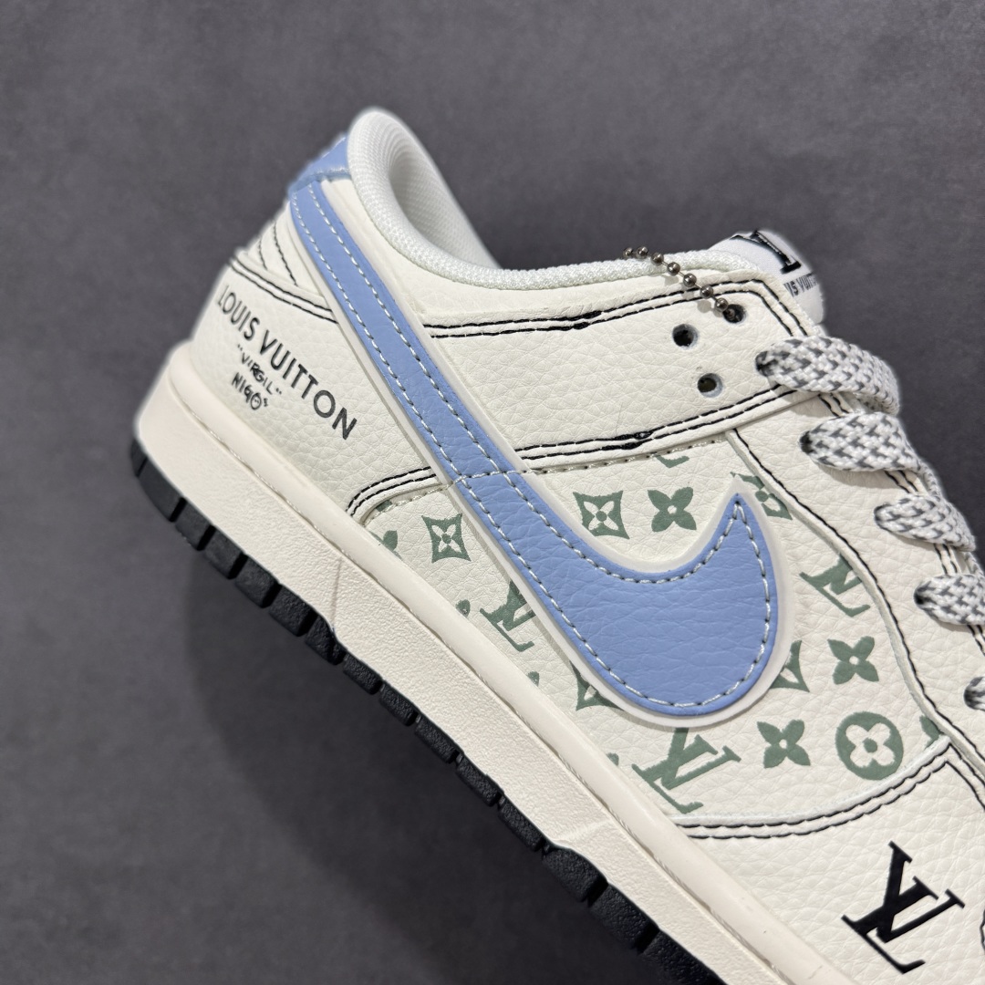 定制版Nike SB Dunk Low LV联名 黑线蓝勾 周年高端定制 低帮休闲板鞋 XX3168-143