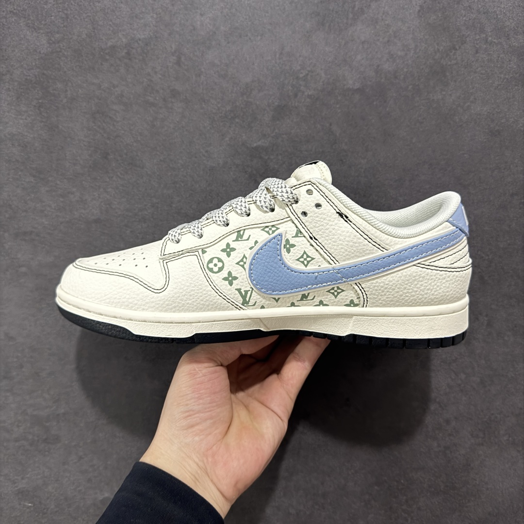 定制版Nike SB Dunk Low LV联名 黑线蓝勾 周年高端定制 低帮休闲板鞋 XX3168-143