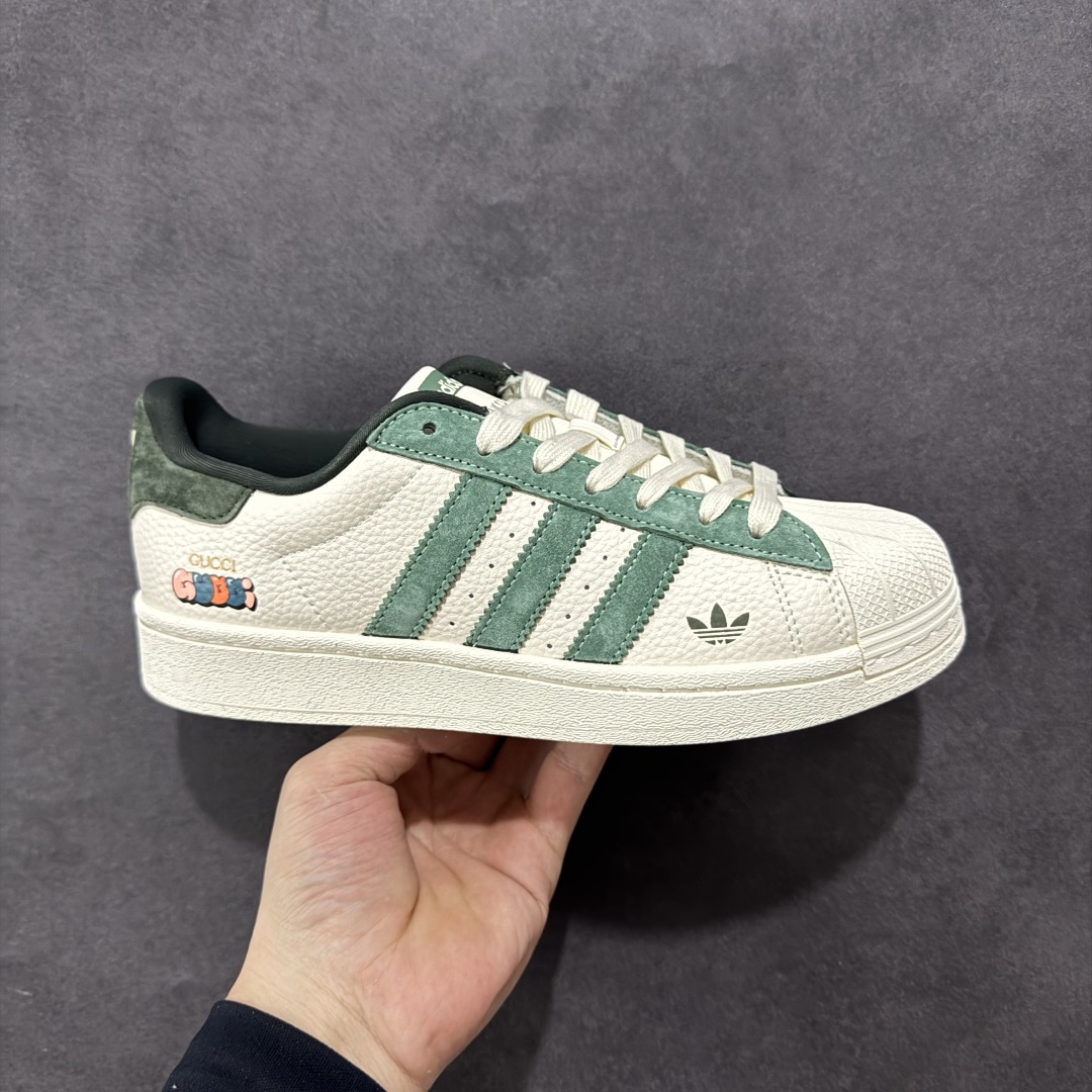  
【定制版】AD Originals Superstar x GUCCI 白绿
采用全新头层拼接皮革材