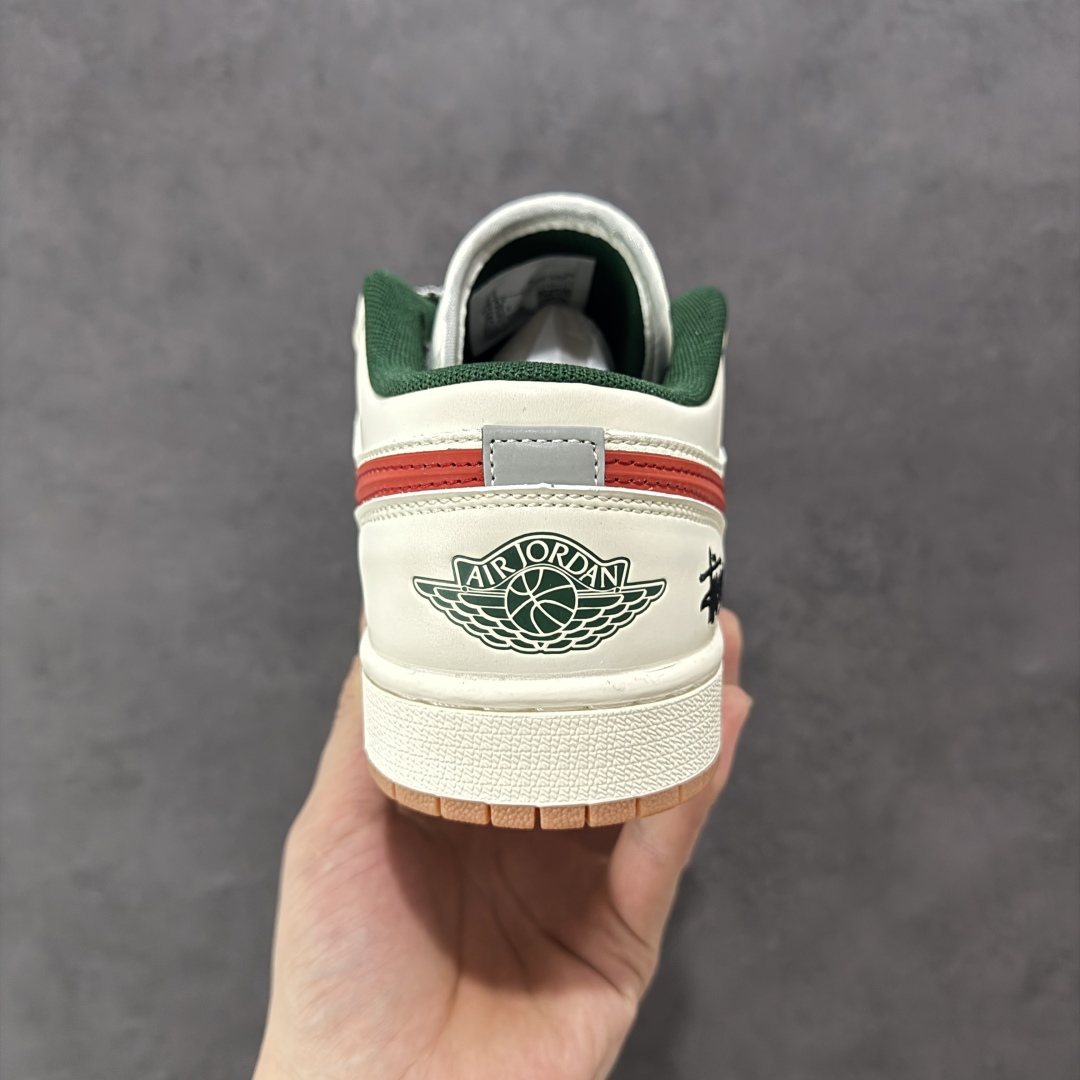  
【定制版】Air Jordan 1 Low AJ1 乔1 斯图西联名 米红立体勾 高端定制 低帮复古