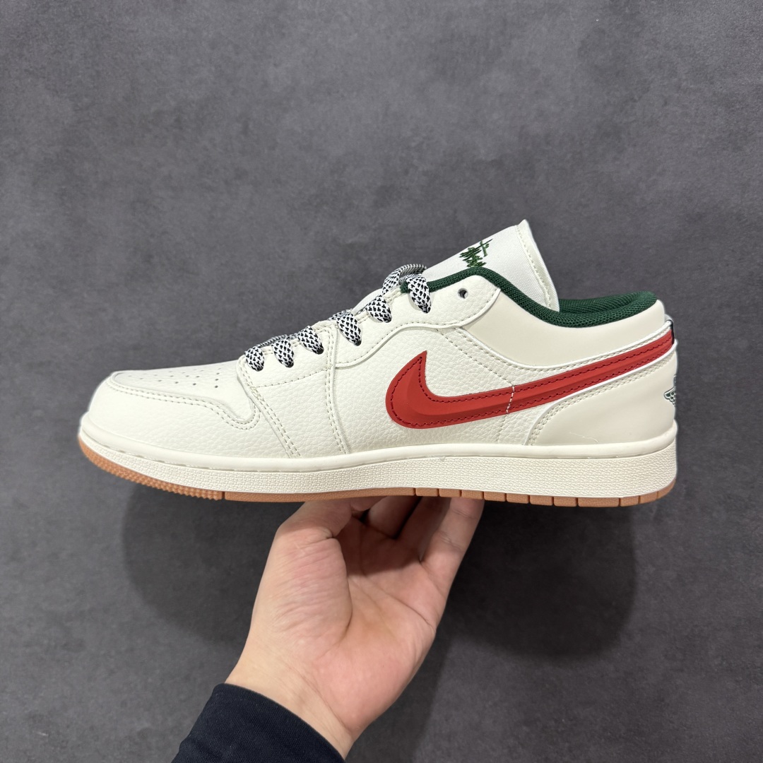  
【定制版】Air Jordan 1 Low AJ1 乔1 斯图西联名 米红立体勾 高端定制 低帮复古