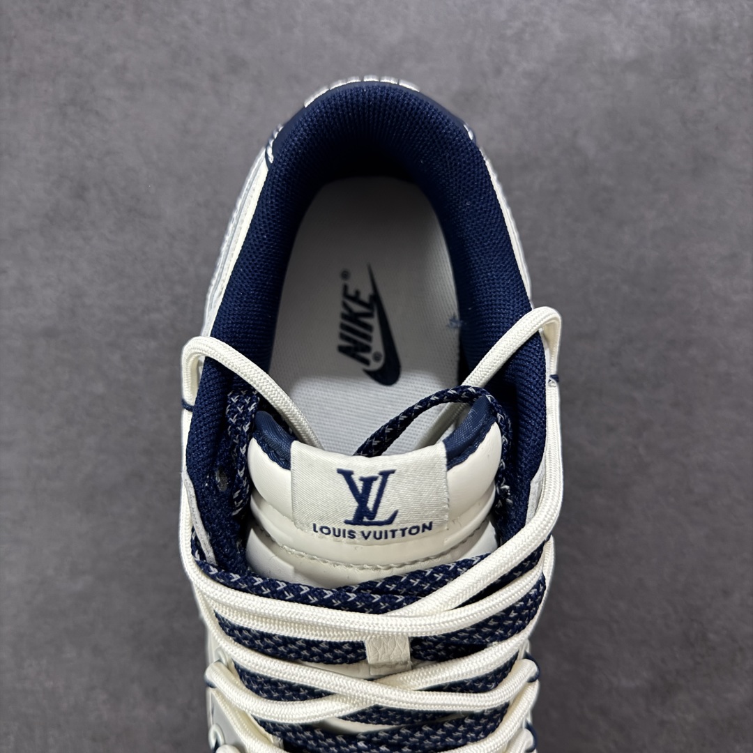  
【定制版】Nike SB Dunk Low LV系列 绑带涂鸦白蓝勾 周年高端定制 低帮休闲板鞋 D