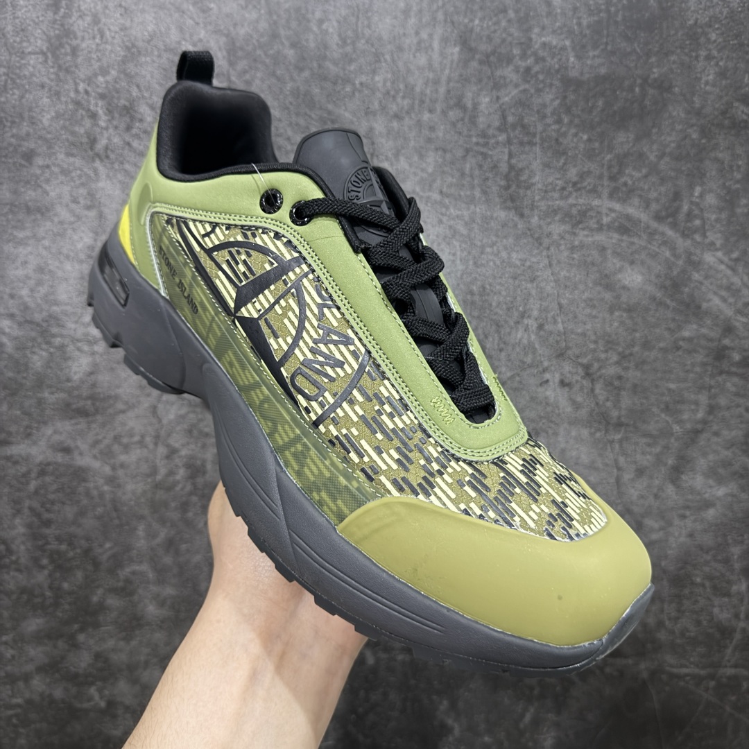 【K版纯原】Stone Island Grime Panelled 石头岛灰白黑舒适时尚低帮生活休闲鞋