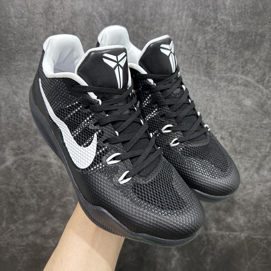 【MX纯原】Nike Kobe 11 Elite Low XDR Team Bank Black 科比 实战舒适 防滑轻便 低帮 篮球鞋 黑白 专业篮球鞋纯原大厂出品 真实战篮球鞋 1:1原鞋配置 标准气垫厚度 加强耐磨大底 鞋垫前后置zoom气垫 完美鞋型 更好保护您的双足 货号:856485-001 尺码:39-48.5-选品中心