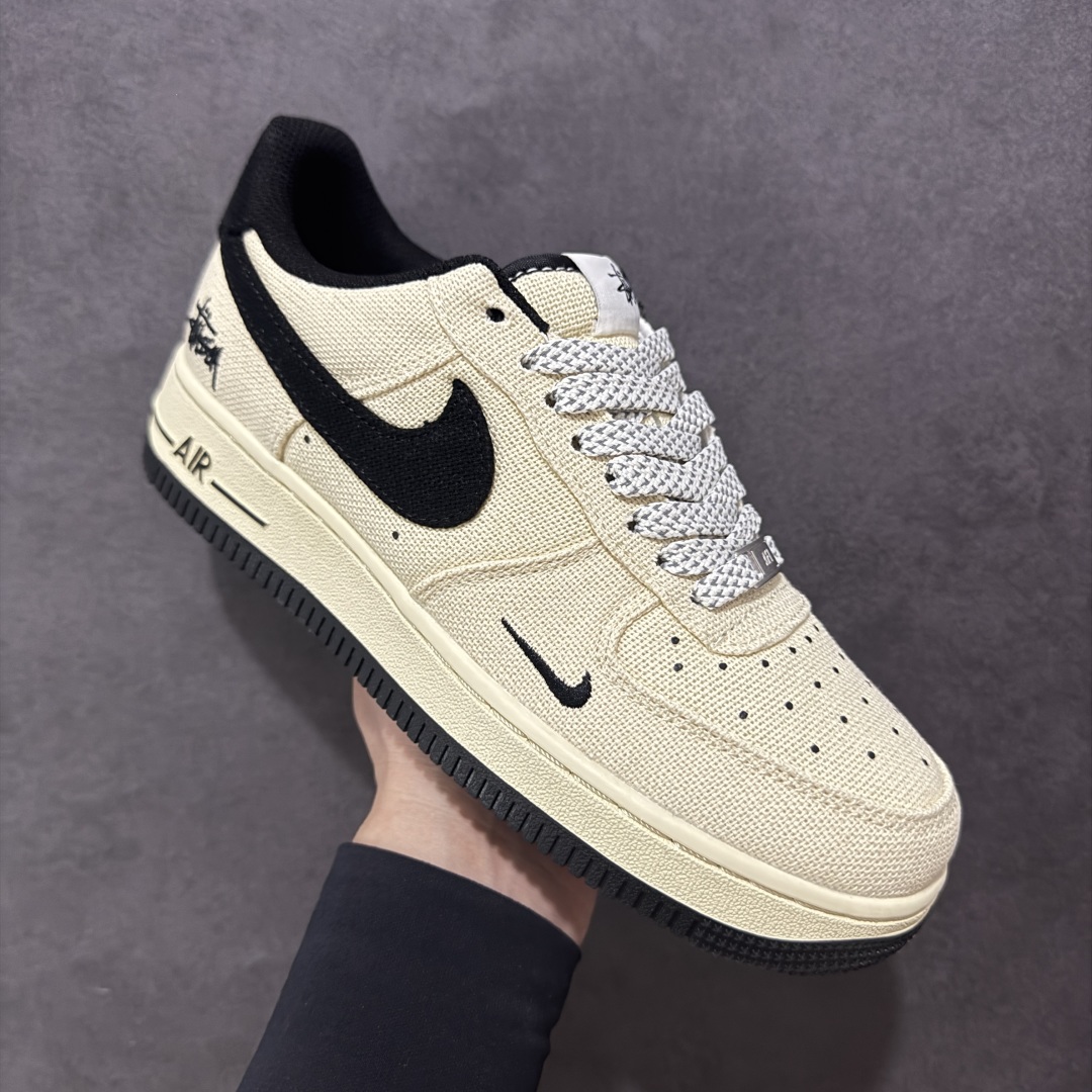  
【定制版】海外限量发售！公司级NIke Air Force 1 '07 Low “斯图西联名——棉麻