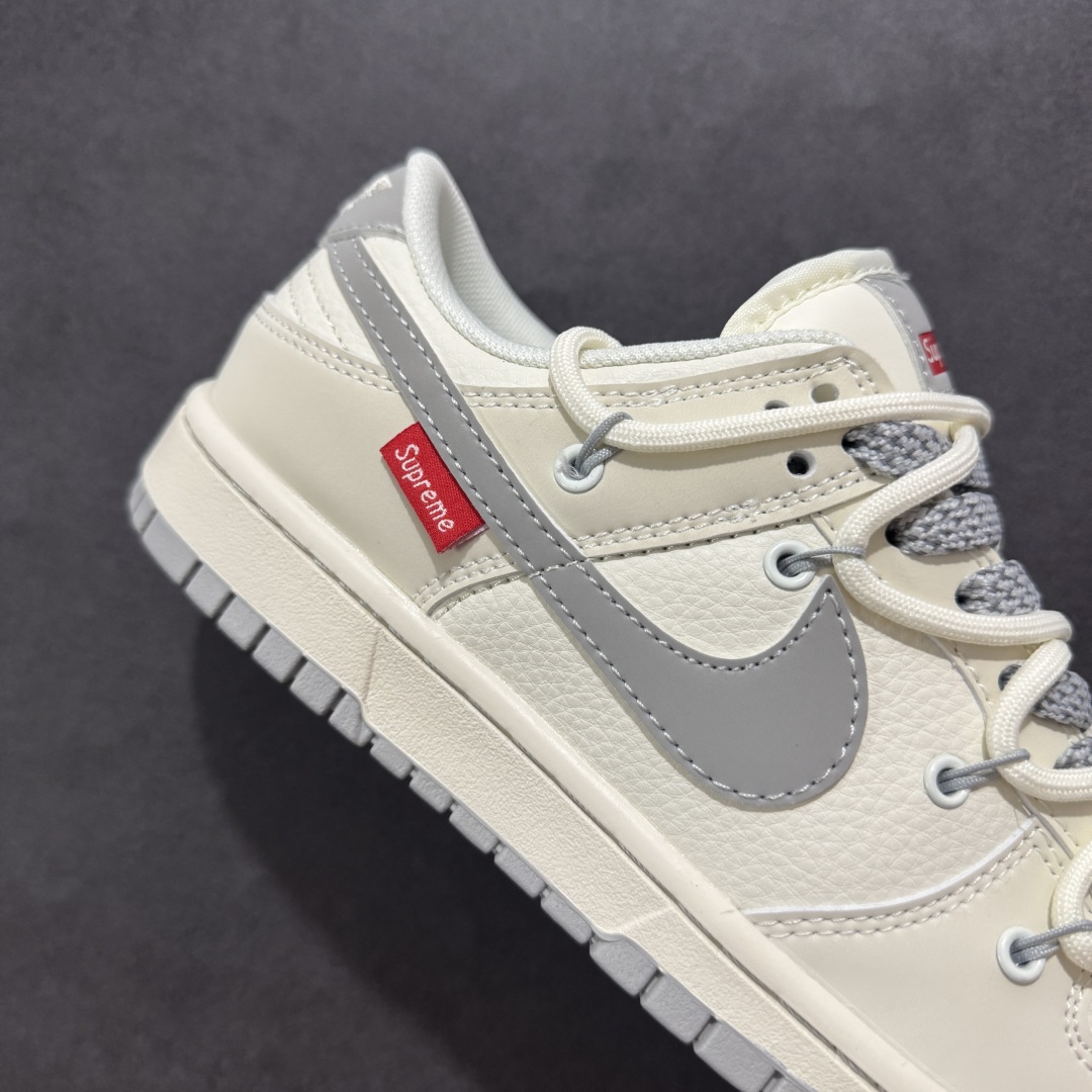 
【定制版】Nike SB Dunk Low Sup系列 绑带米白灰勾 周年高端定制 低帮休闲板鞋
