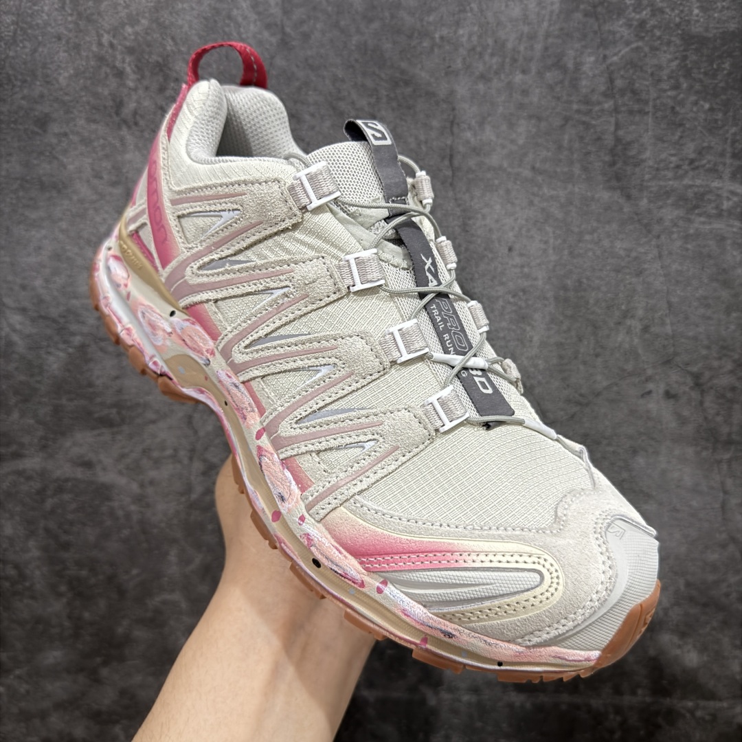 图片[3]-【纯原定制版】PandaPark x SALOMON萨洛蒙 XA Pro 3D Suede 织物 粉色 渐变 做旧复古 暗纹 防滑耐磨 低帮 户外功能鞋 男女同款 米粉 472436 纯原外贸平台特供订单 全套原纸板楦头开发 原厂特供网布配套加持 确保原汁原味 完美呈现版型 原档数据独家私模五层组合大底 男女鞋同步官方 原装Ortholite轻量化鞋垫 中底布带钢印编号 原厂TPU锁扣 进口港宝加持 后跟自然饱满 还原公司包裹性 尺码：36 36.5 37.5 38 38.5 39-选品中心