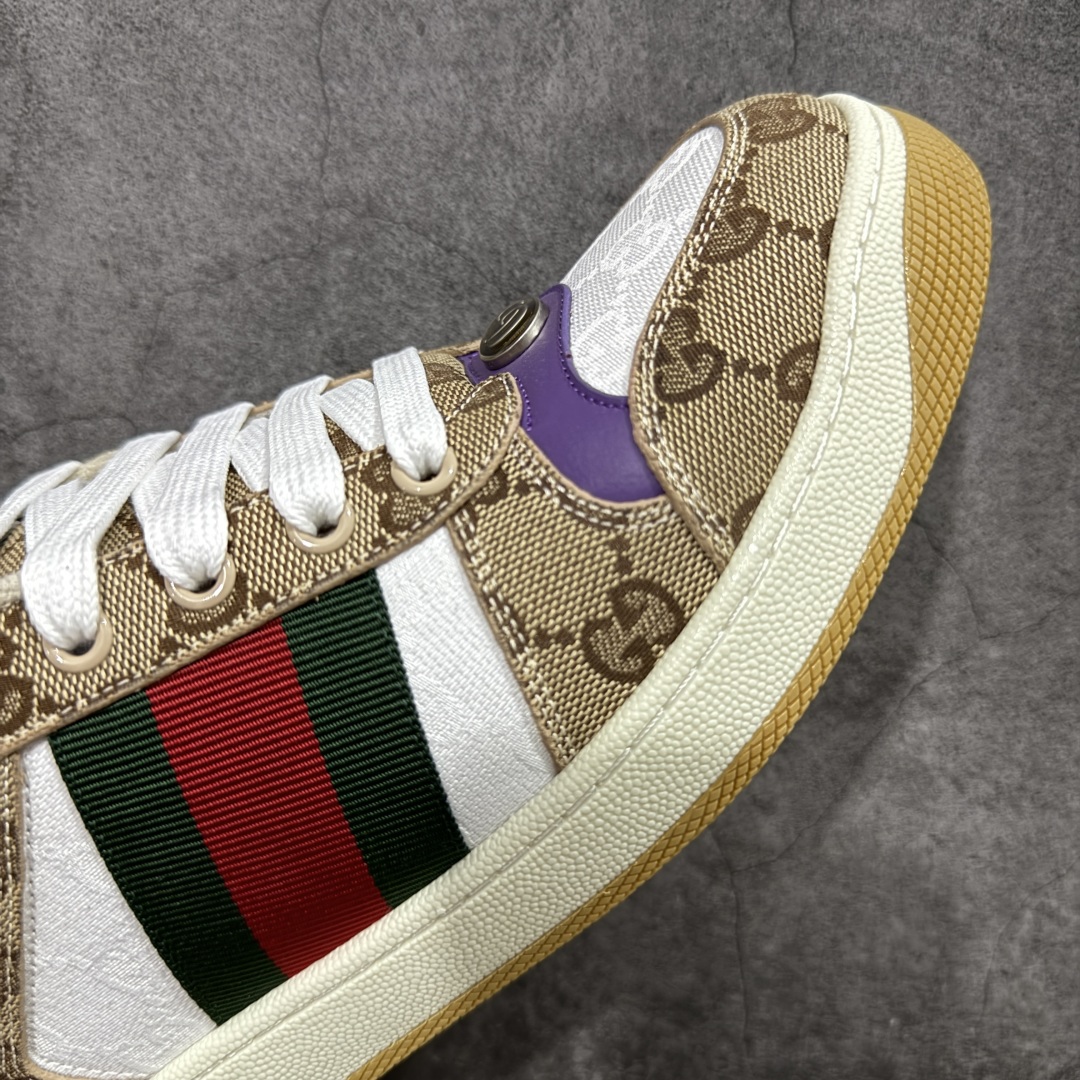 400 Gucci 古驰 Screener 运动休闲时装奢侈品系列 GG珐琅扣 擦脏做旧小脏鞋