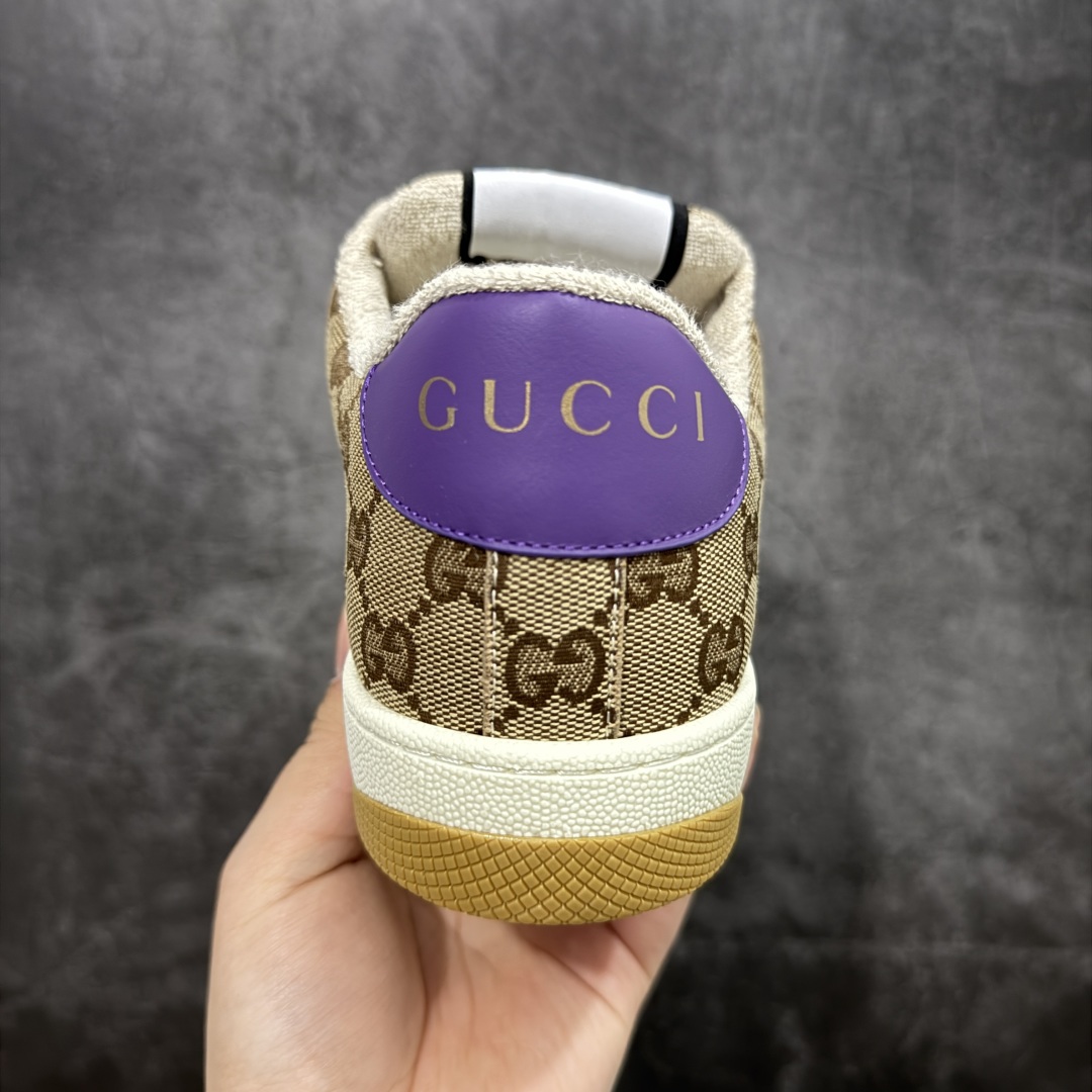 400 Gucci 古驰 Screener 运动休闲时装奢侈品系列 GG珐琅扣 擦脏做旧小脏鞋