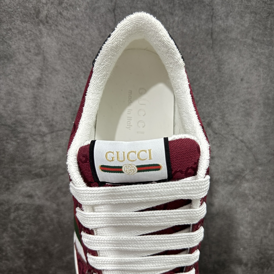 400 Gucci 古驰 Screener 运动休闲时装奢侈品系列 GG珐琅扣 擦脏做旧小脏鞋