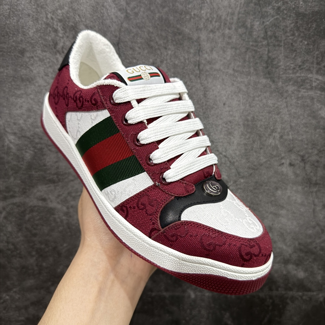 400 Gucci 古驰 Screener 运动休闲时装奢侈品系列 GG珐琅扣 擦脏做旧小脏鞋