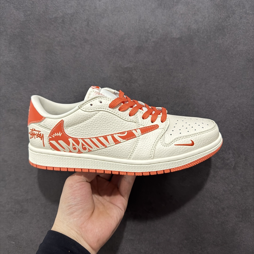280 【定制版】Travis Scott x Fragment Design x Air Jordan 1 Low SP AJ1 斯图西联名 夏日橙 低帮文化休闲板鞋 LD2025-020