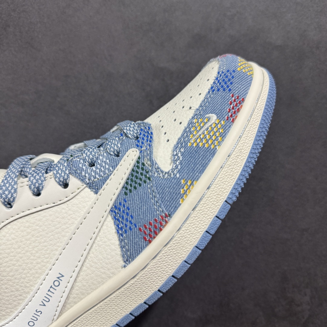【定制版】Travis Scott x Fragment Design x Air Jordan 1 Low SP AJ1 LV联名 五彩帆布 低帮文化休闲板鞋 FC1688-232