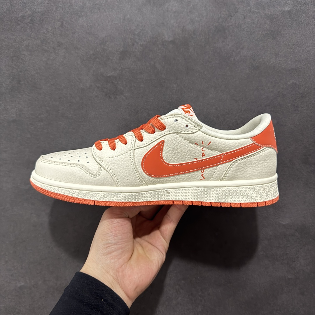 280 【定制版】Travis Scott x Fragment Design x Air Jordan 1 Low SP AJ1 斯图西联名 夏日橙 低帮文化休闲板鞋 LD2025-020
