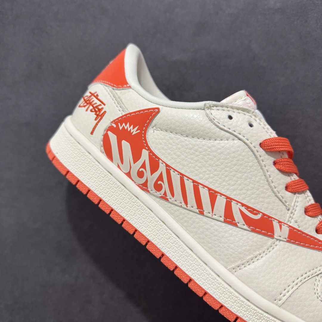 280 【定制版】Travis Scott x Fragment Design x Air Jordan 1 Low SP AJ1 斯图西联名 夏日橙 低帮文化休闲板鞋 LD2025-020