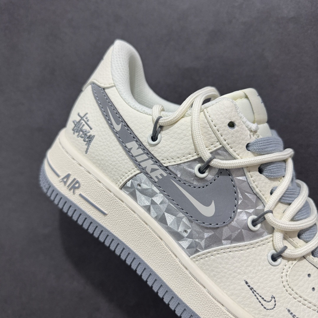 【定制版】Nike Air Force 1'07 Low 斯图西联名 灰钻石抽绳 空军一号低帮休闲板鞋 DM6868-072