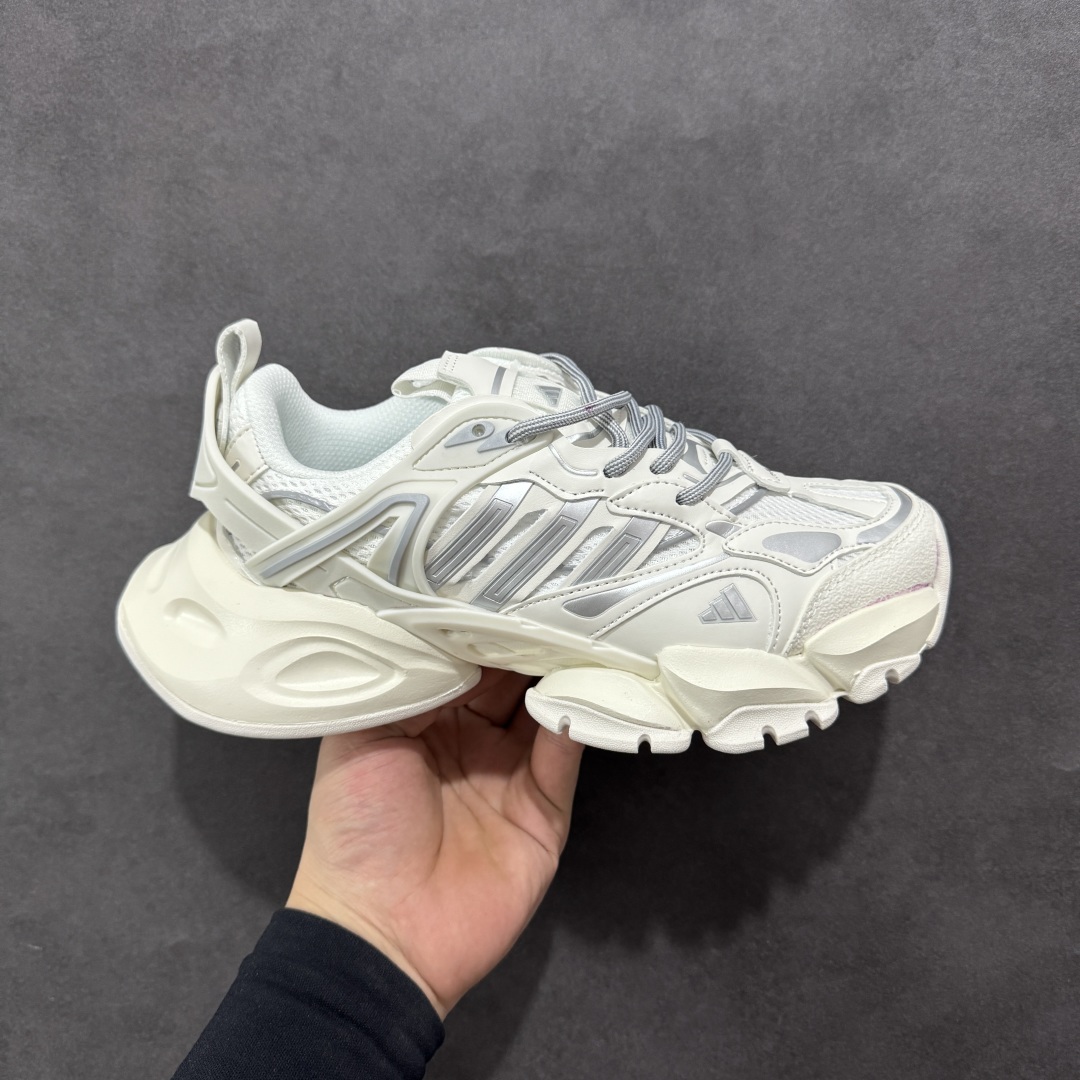 【公司级】AD XLG Runner Deluxe 跑步者豪华版系列低帮厚底增高老爹风复古缓震休闲运动慢跑鞋 IH1584 轻机甲赛博复古休闲运动老爹鞋 原楦纸板数据开发 铸造原味鞋型 耐磨防撕裂面料和RPU后跟结构，皮革鞋面缀有交叉失眠，搭配织物内里，舒适妥帖。双密度大底设计，更具稳定性 尺码：36-45-选品中心