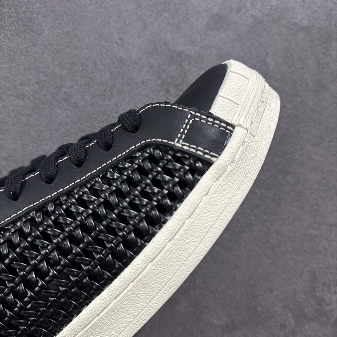 Lv x Ad Superstar 定制配色 Lv联名 低帮贝壳头百搭休闲透气镂空编织皮面板鞋 IE8878