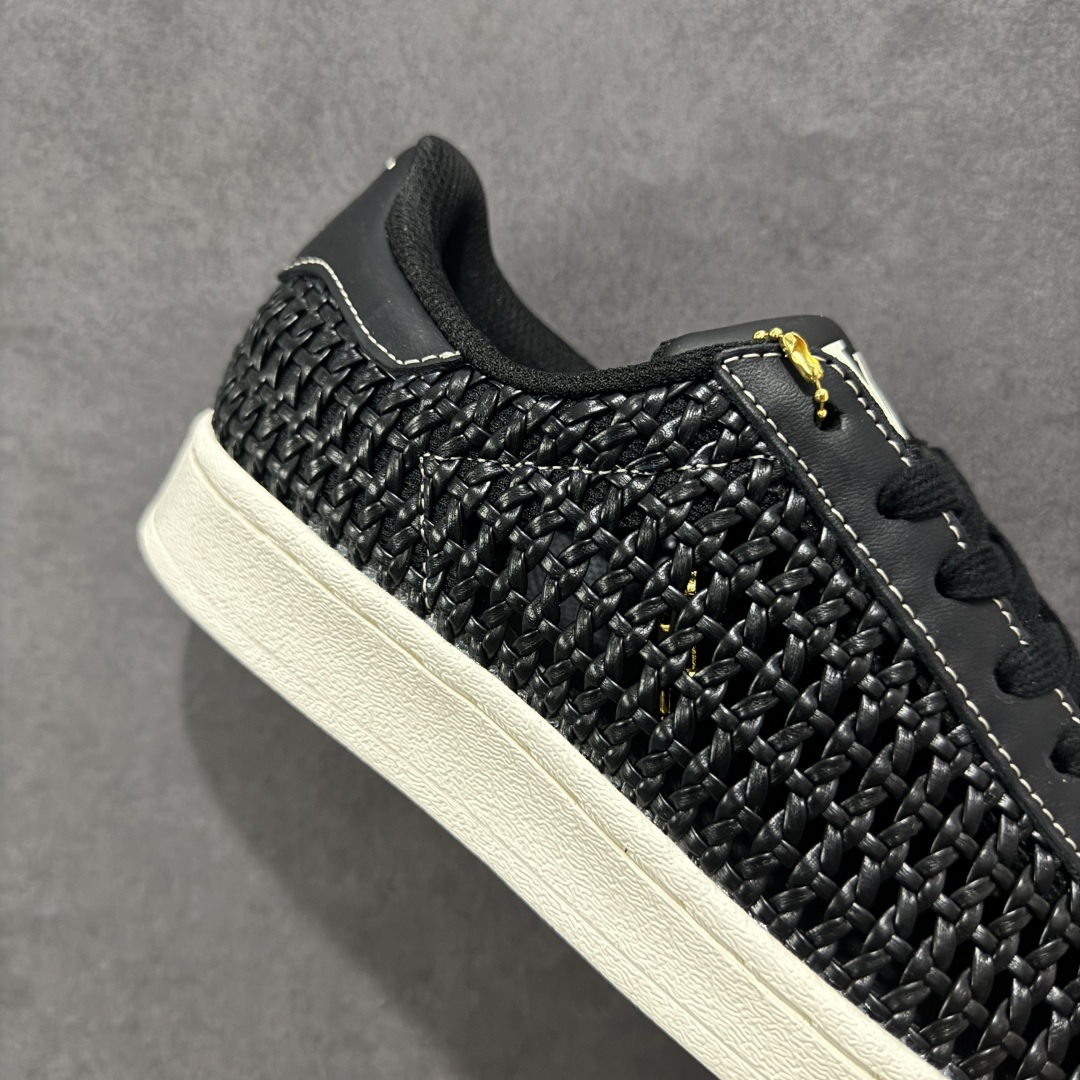 Lv x Ad Superstar 定制配色 Lv联名 低帮贝壳头百搭休闲透气镂空编织皮面板鞋 IE8878