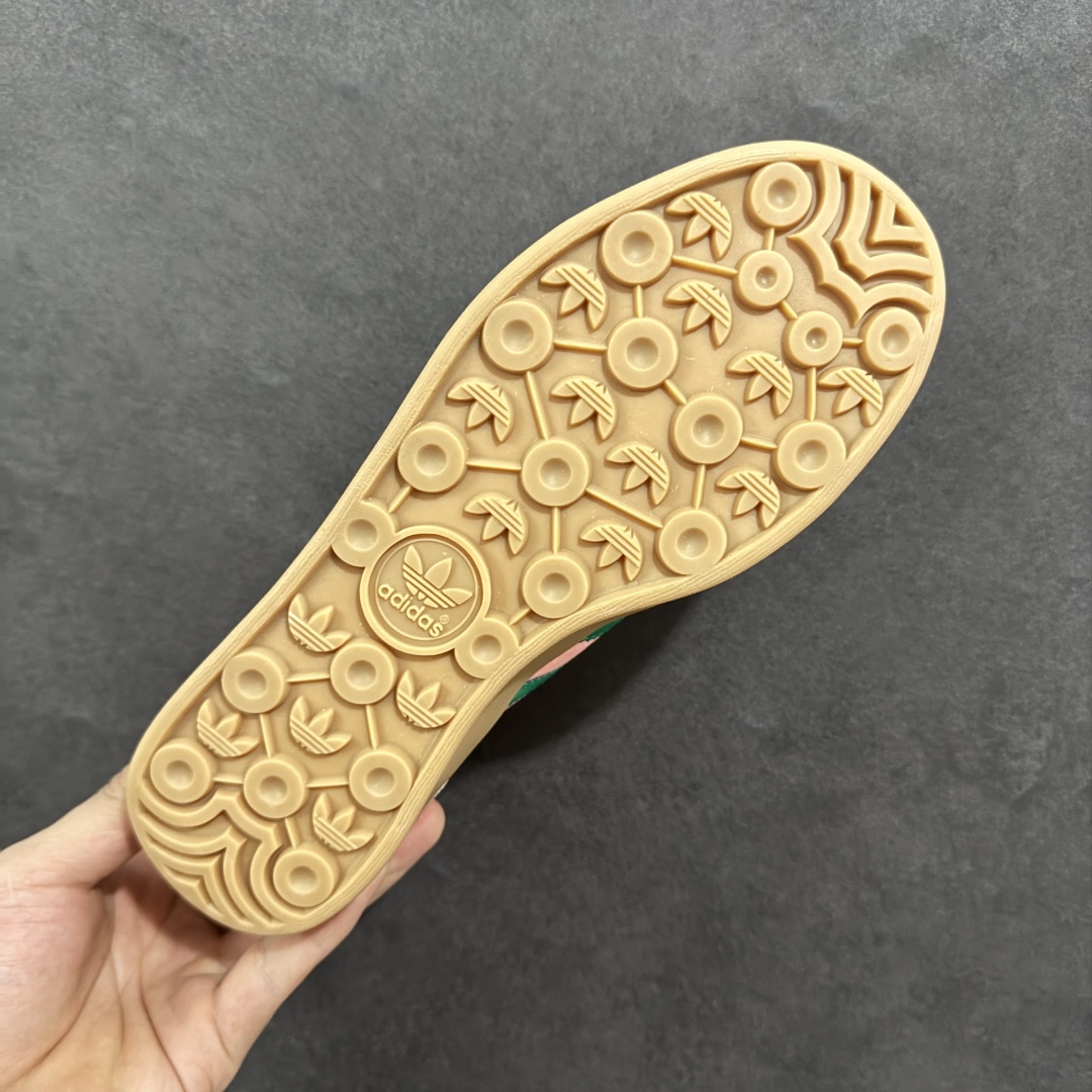 190 阿迪达斯 Adidas Originals Gazelle Indoor W 樱花粉绿丝绒三叶草休闲防滑耐磨低帮板鞋 JI2713