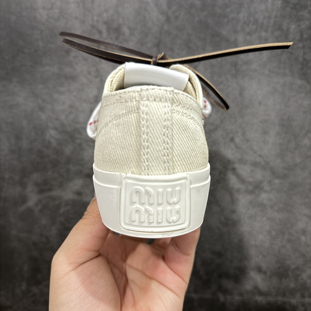 350 【广东纯原版本】MiuMiu 缪缪 最新款 水洗 丹宁 牛仔布 帆布鞋 厚底 休闲 运动鞋