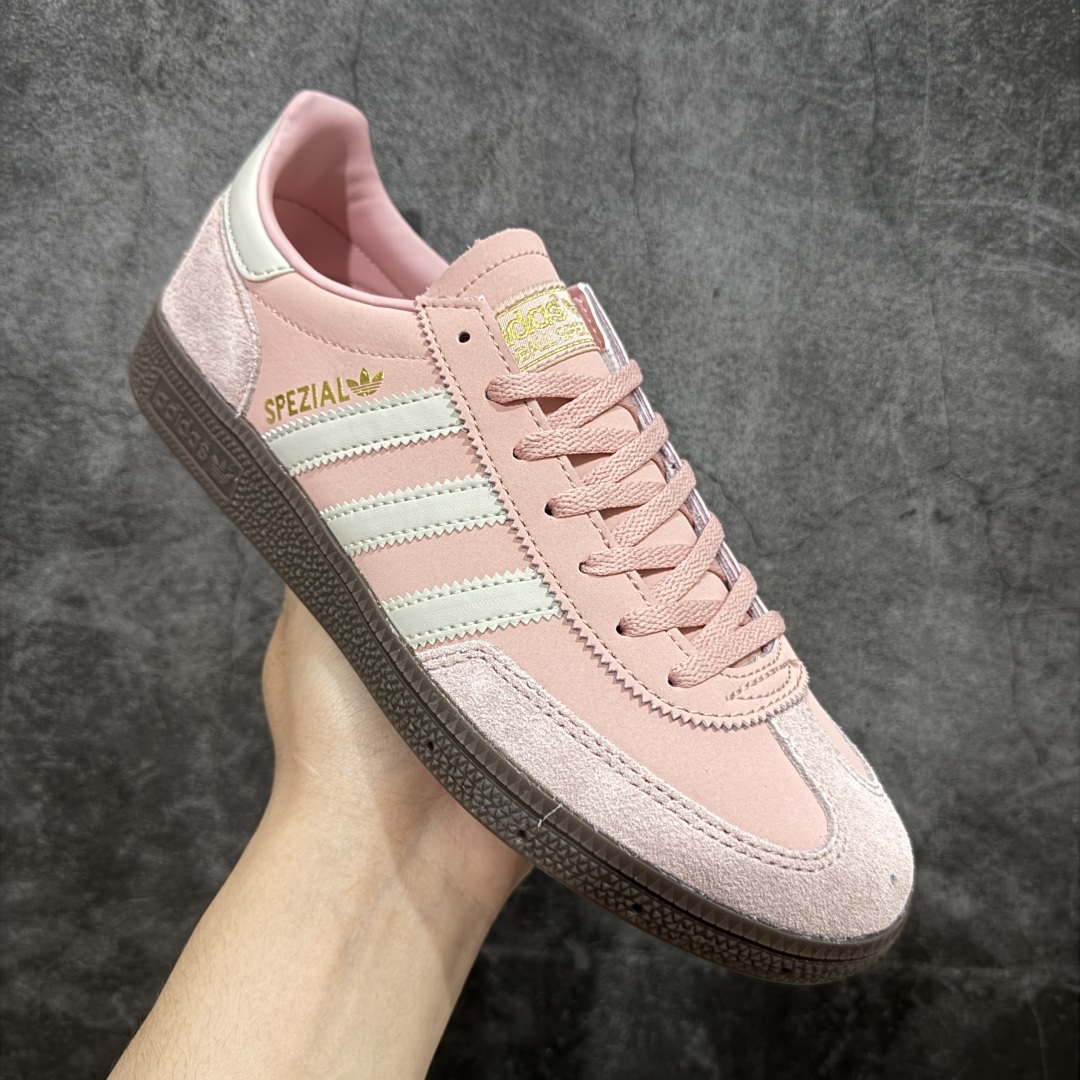  
Adidas Handball Spezial  阿迪达斯经典款反毛皮复古休闲板鞋 粉白生胶 JI2