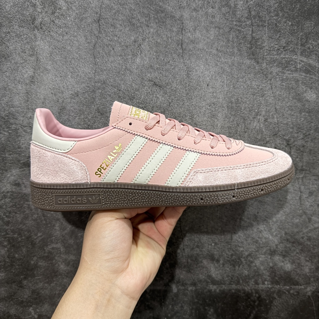  
Adidas Handball Spezial  阿迪达斯经典款反毛皮复古休闲板鞋 粉白生胶 JI2