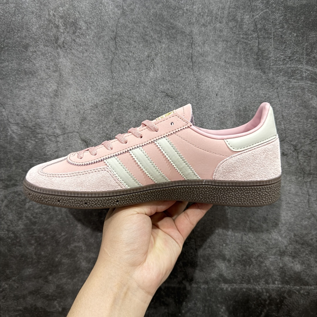  
Adidas Handball Spezial  阿迪达斯经典款反毛皮复古休闲板鞋 粉白生胶 JI2