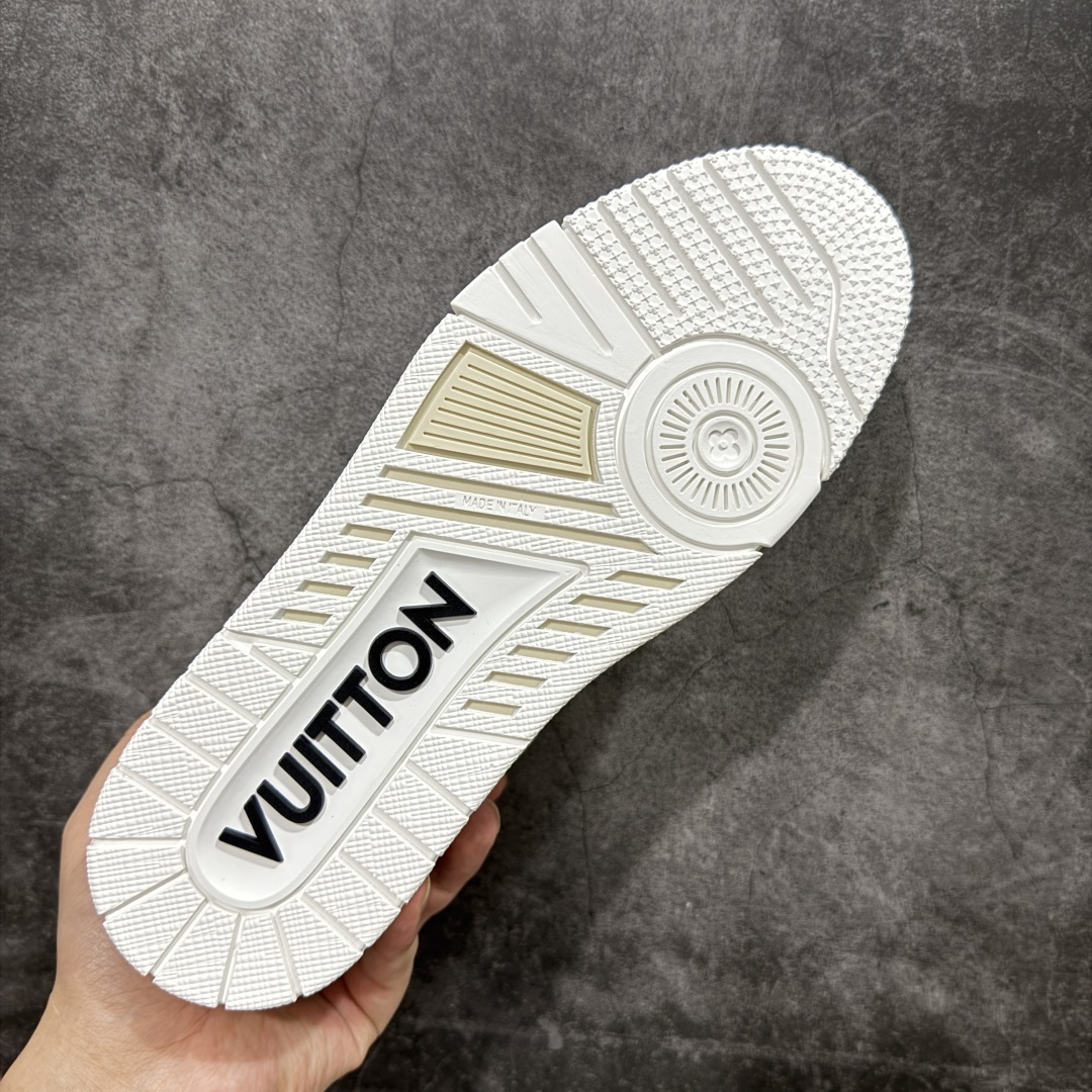 580 【HM无胶顶级版礼盒】 现货当天可取 LV Trainer系列高奢运动鞋 Louis Vuitton LV Trainer系列 &村上隆/Takashi Murakami 白三彩白色