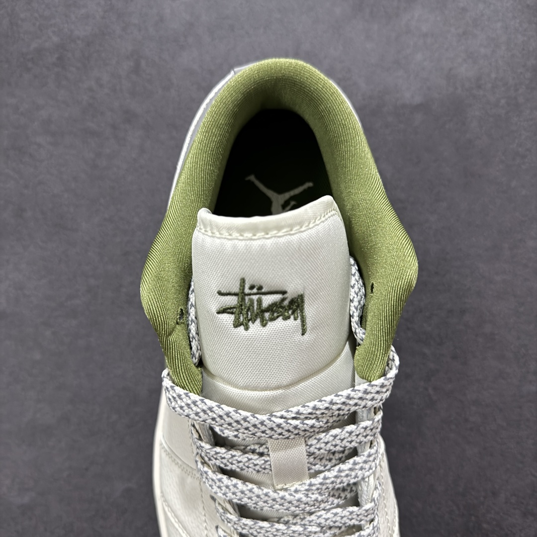 280 【定制版】Air Jordan 1 Low AJ1 乔1 斯图西联名 米绿立体勾 高端定制 低帮复古篮球鞋 XS6086-558