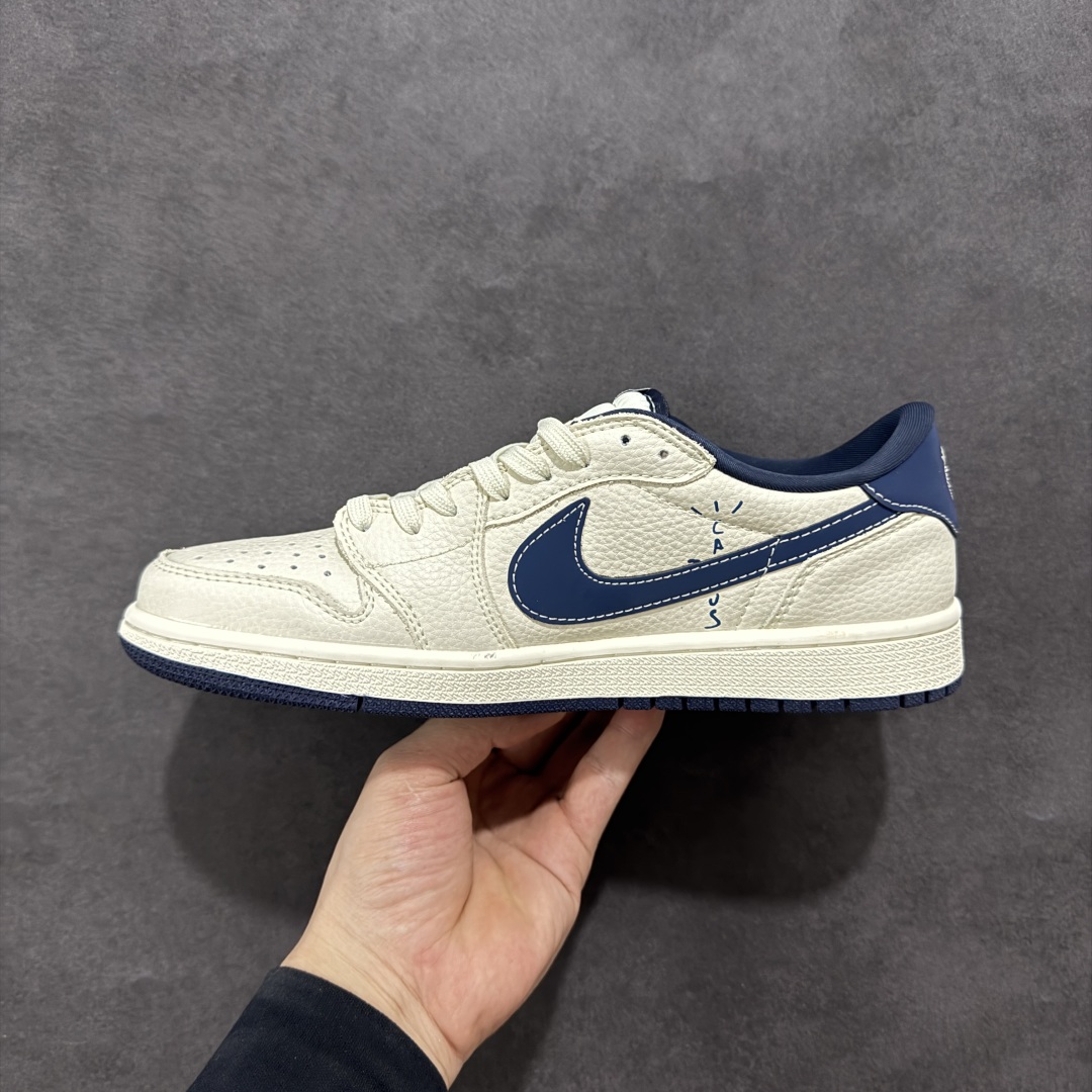 280 【定制版】Travis Scott x Fragment Design x Air Jordan 1 Low SP AJ1 闪电联名 闪电蓝勾 低帮文化休闲板鞋 LD2025-022