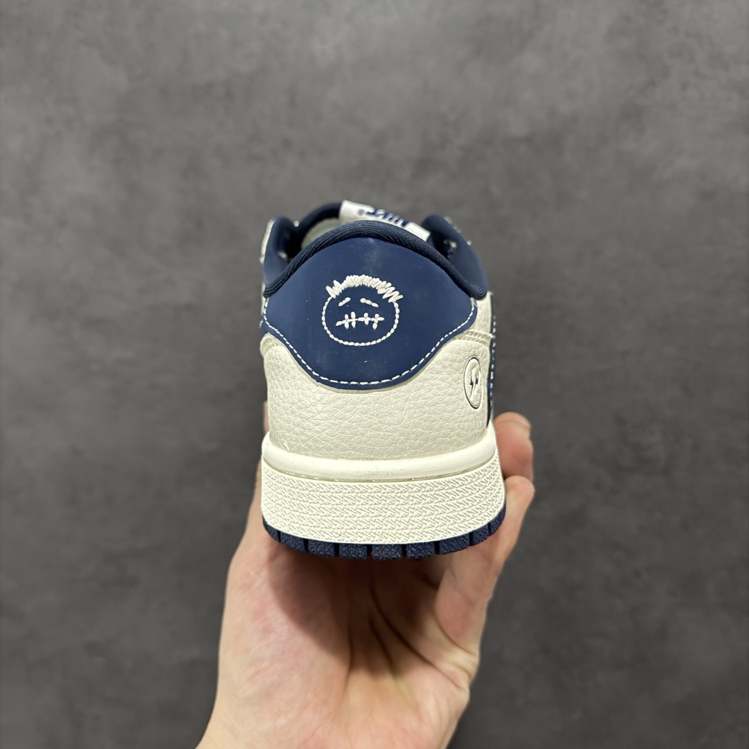 280 【定制版】Travis Scott x Fragment Design x Air Jordan 1 Low SP AJ1 闪电联名 闪电蓝勾 低帮文化休闲板鞋 LD2025-022