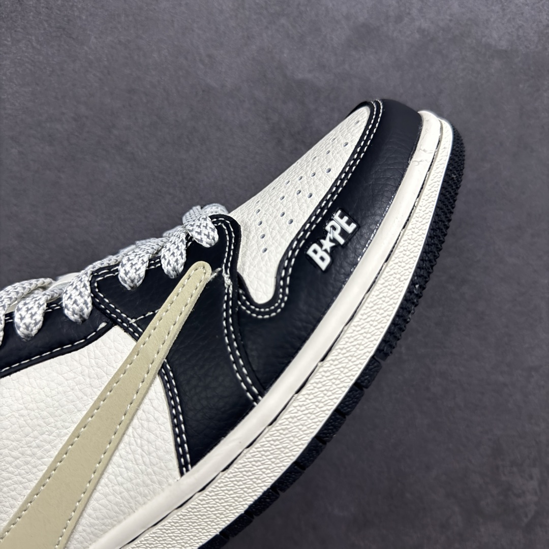 280 【定制版】Travis Scott x Fragment Design x Air Jordan 1 Low SP AJ1 Bape联名 白黑脚趾 低帮文化休闲板鞋 JJ2508-552