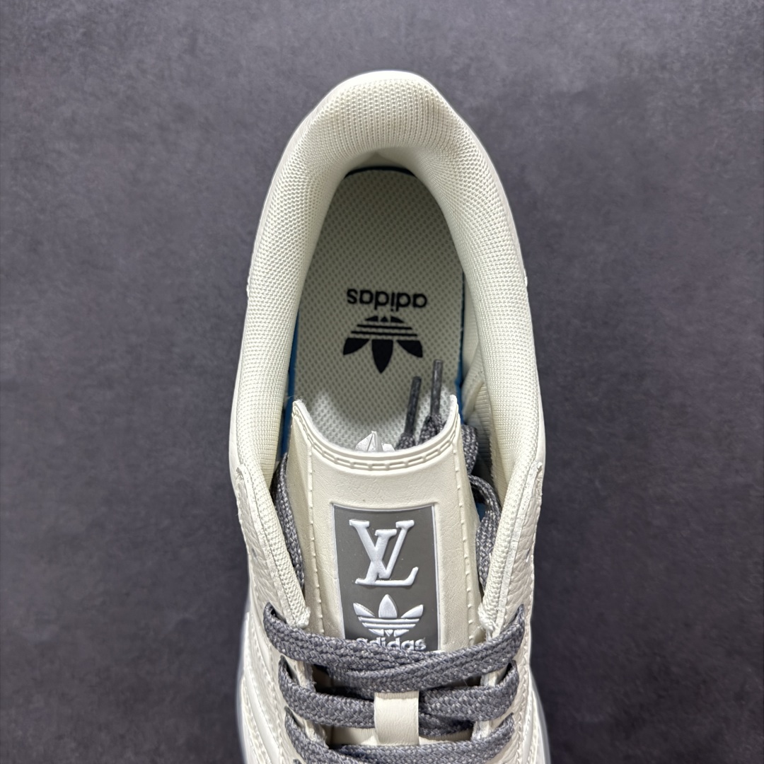 【定制版】adidas Originals Gazelle INdoor x Louis Vuitton 白灰满天星 三叶草休闲防滑耐磨低帮板鞋 DM1234-005