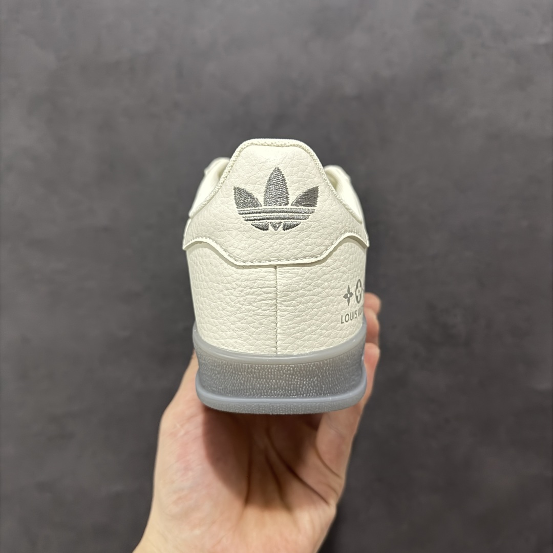 【定制版】adidas Originals Gazelle INdoor x Louis Vuitton 白灰满天星 三叶草休闲防滑耐磨低帮板鞋 DM1234-005