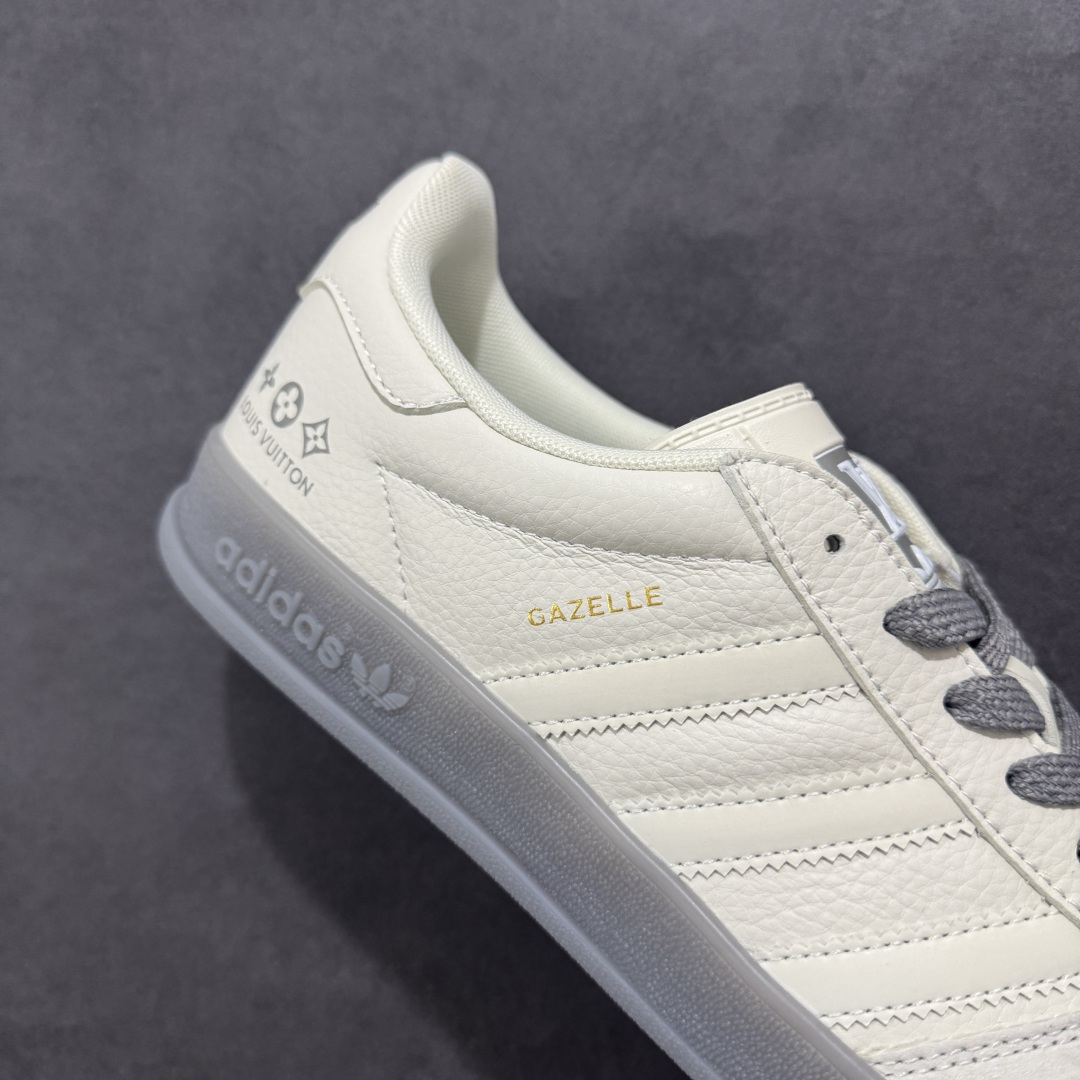 【定制版】adidas Originals Gazelle INdoor x Louis Vuitton 白灰满天星 三叶草休闲防滑耐磨低帮板鞋 DM1234-005