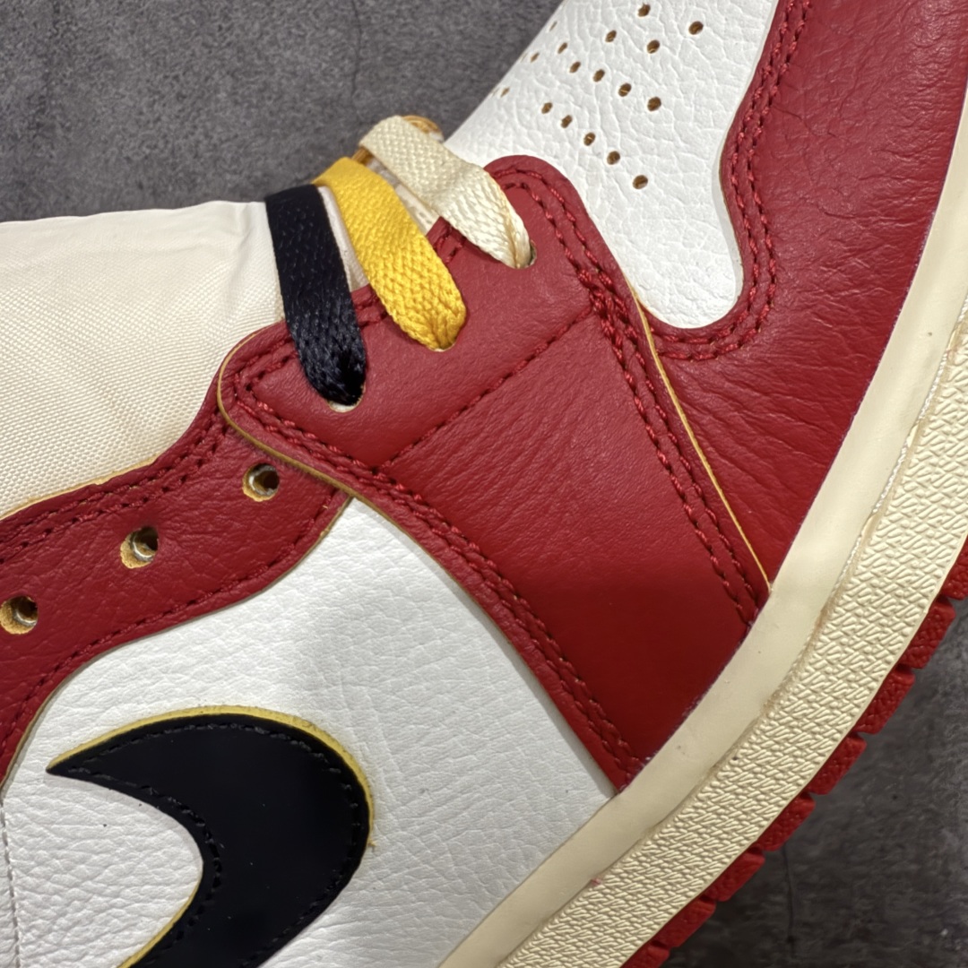 图片[5]-【GX纯原版】Union X Air Jordan 1 Retro High NRG 限量联名 黑白红拼接 实拍首发 货号：HV8563 600 大厂出品 市场第一梯队 唯一可媲美原版 全鞋电脑针车 精确间距匹配 国内顶级头层皮料订染 用料绝不含糊 飞翼3D高频深度立体 全方位比对原鞋 皮料全程玻璃冲刀 冲裁 清洁度完美 工艺方面漏斗收腰 底线拉帮 LOGO立体 小到针眼排布 载片对称 冲孔效果 鞋标规范 鞋垫背胶等等 绝对无敌 尺码：40 40.5 41 42 42.5 43 44 44.5 45 45.5 46 47.5 48.5-选品中心
