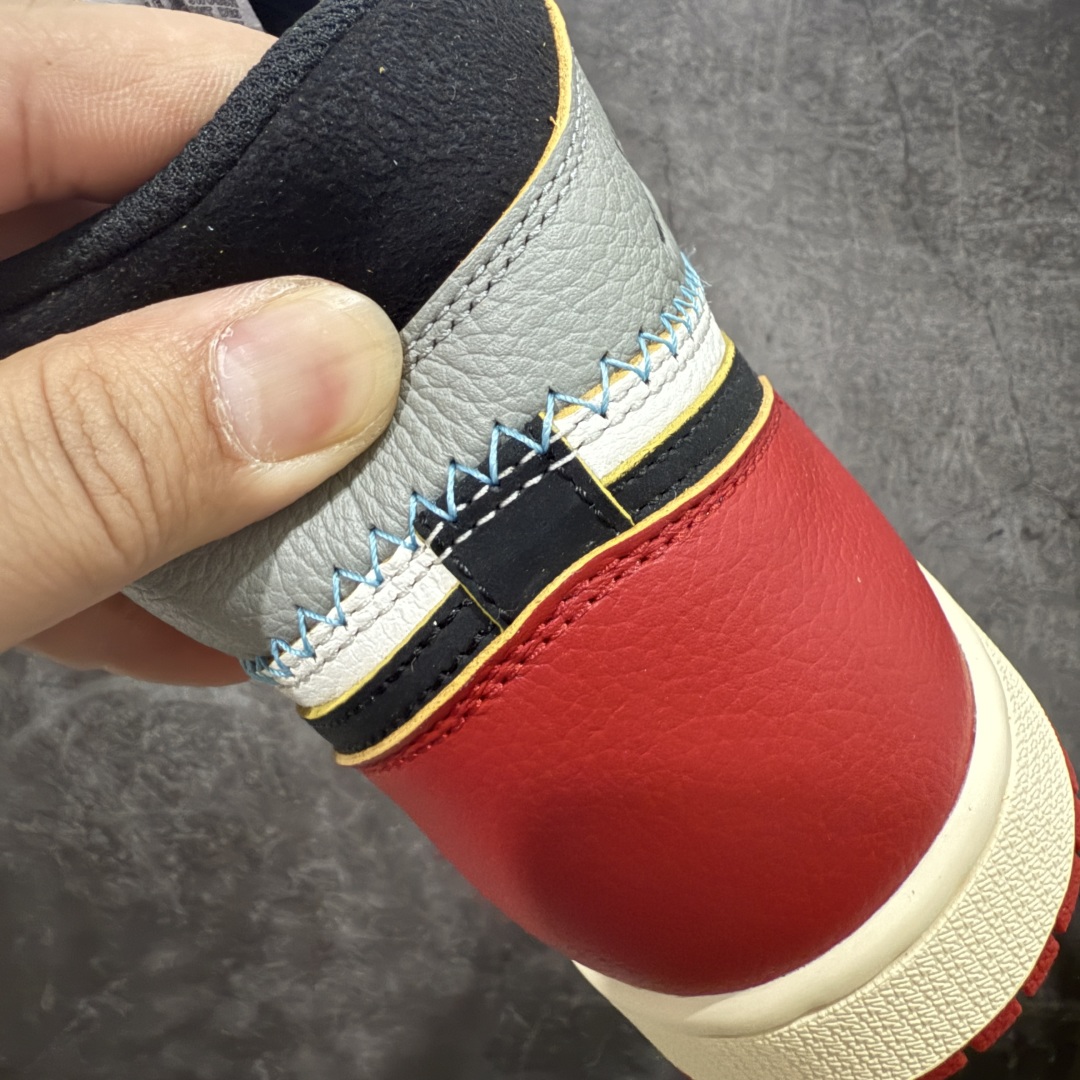 图片[2]-【GX纯原版】Union X Air Jordan 1 Retro High NRG 限量联名 黑白红拼接 实拍首发 货号：HV8563 600 大厂出品 市场第一梯队 唯一可媲美原版 全鞋电脑针车 精确间距匹配 国内顶级头层皮料订染 用料绝不含糊 飞翼3D高频深度立体 全方位比对原鞋 皮料全程玻璃冲刀 冲裁 清洁度完美 工艺方面漏斗收腰 底线拉帮 LOGO立体 小到针眼排布 载片对称 冲孔效果 鞋标规范 鞋垫背胶等等 绝对无敌 尺码：40 40.5 41 42 42.5 43 44 44.5 45 45.5 46 47.5 48.5-选品中心