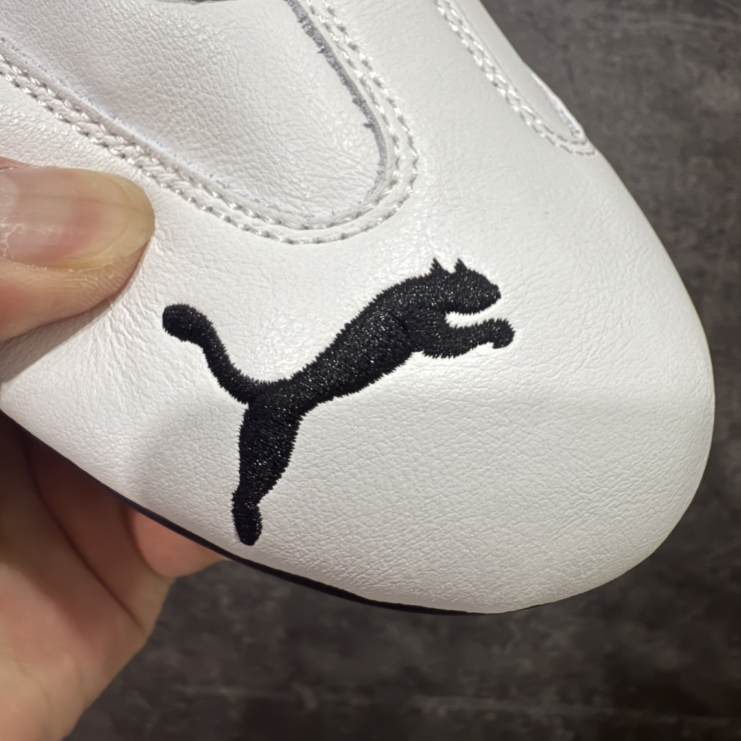 图片[4]-【Top纯原版】彪马PUMA Speedcat Archive Speed Cat系列美拉德风 舒适百搭 防滑耐磨 低帮 生活休闲鞋 男女同款 白黑皮面 401603-02 目前市场最优版本 无论是版型 细节 烫金走线 完全碾压市场任意版本 欢迎对比🆚 工厂耗时3个月开发 原装档案原数据纸版楦型 采用固色翻毛皮鞋面材质(正确二次成型\’猛帮\’成型工艺🆚区别市面版本!!) 外置原数据开发轻量耐磨橡胶大底💪🏻 全球知名运动品牌PUMA宝马赛车系列 融合了宝马车队的标志性配色 以趣味十足又前卫复古的设计引领潮流 将赛道精神融入街头时尚 开启前卫竞速之旅 主打前卫复古风 Roma鞋款的鞋侧以复古的流线造型 缀以宝马经典Logo 巧妙吸睛 而Speedcat鞋款以亮眼三色条纹元素缀以舒适鞋面 赋予了独特的个性美学 演绎赛车的无尽能量 尺码：36-45-选品中心