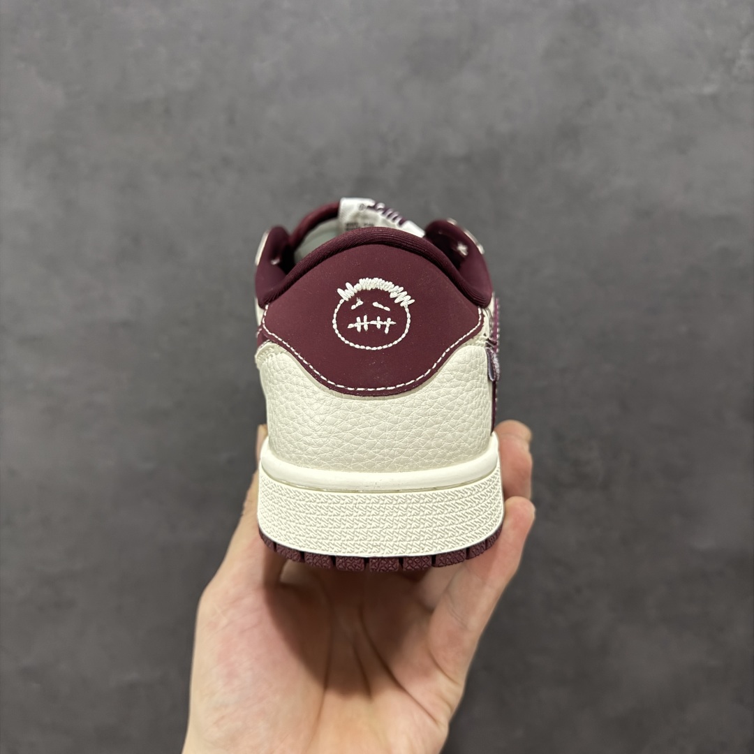280 【定制版】Travis Scott x Fragment Design x Air Jordan 1 Low SP AJ1 克罗心联名 褐色印花 低帮文化休闲板鞋 LD2025-016