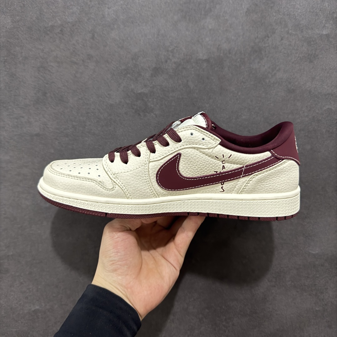 280 【定制版】Travis Scott x Fragment Design x Air Jordan 1 Low SP AJ1 克罗心联名 褐色印花 低帮文化休闲板鞋 LD2025-016